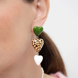 Boucles d'oreilles pendantes triples cœurs