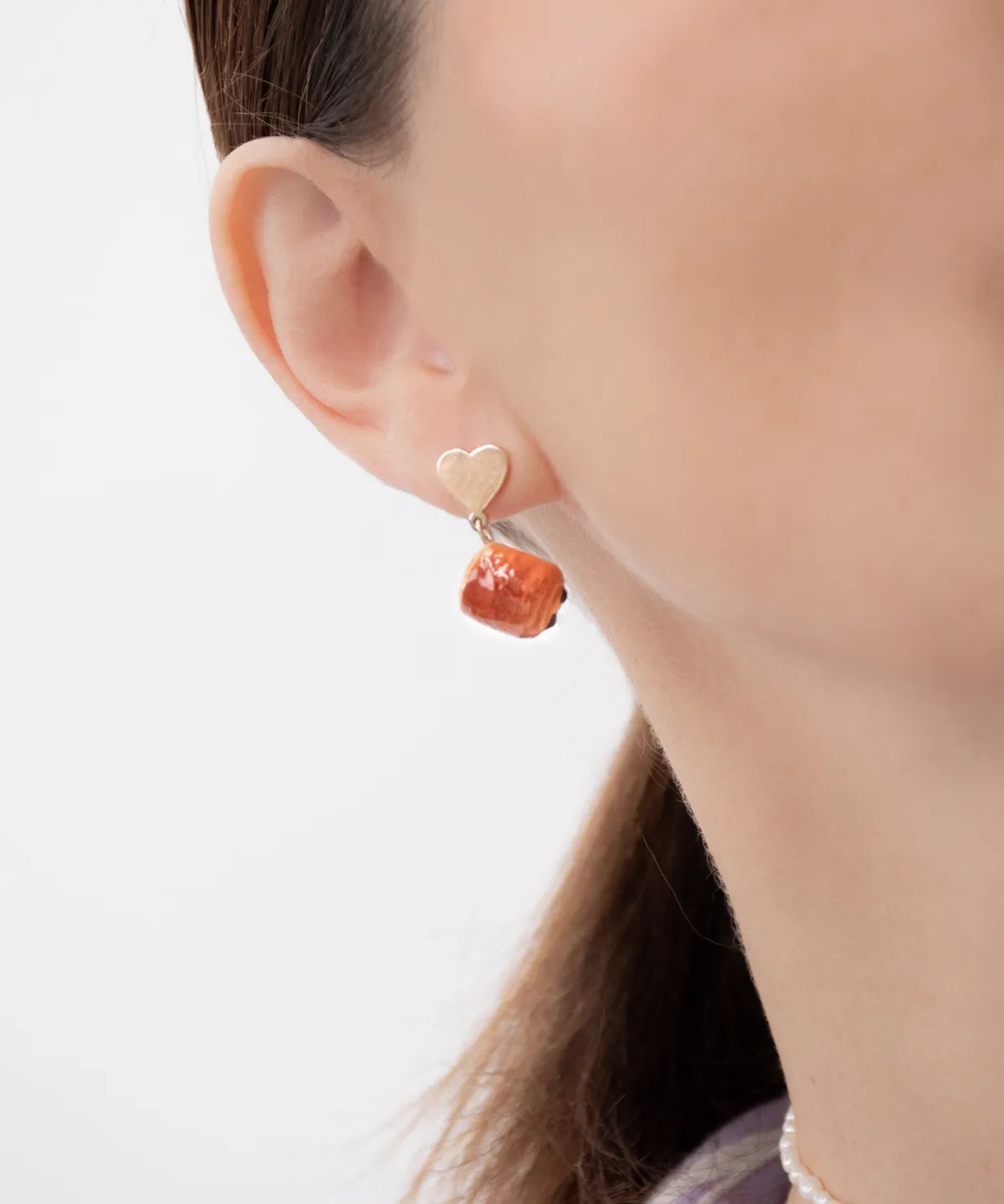 Puces d'oreilles coeur et chocolatine