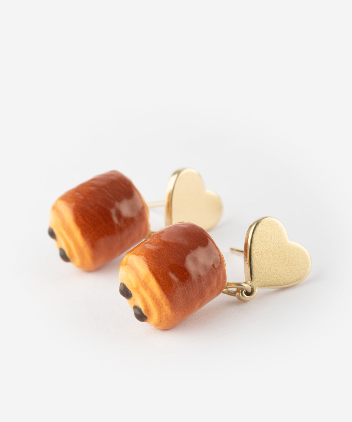 Puces d'oreilles coeur et chocolatine