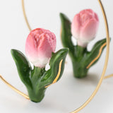 Medium Creole Earrings Pink Tulip