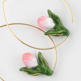 Medium Creole Earrings Pink Tulip