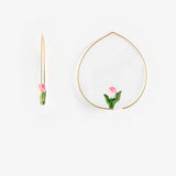 Medium Creole Earrings Pink Tulip