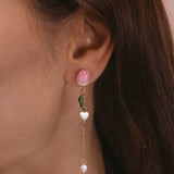 Tulip chain drop earrings