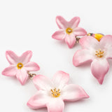 Boucles d’oreilles pendantes double lys roses