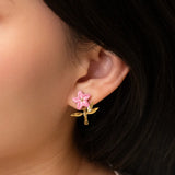 Boucles d’oreilles lys rose