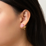 Boucles d’oreilles lys rose