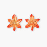 Boucles d'oreilles puces - fleur de lys Tigrée