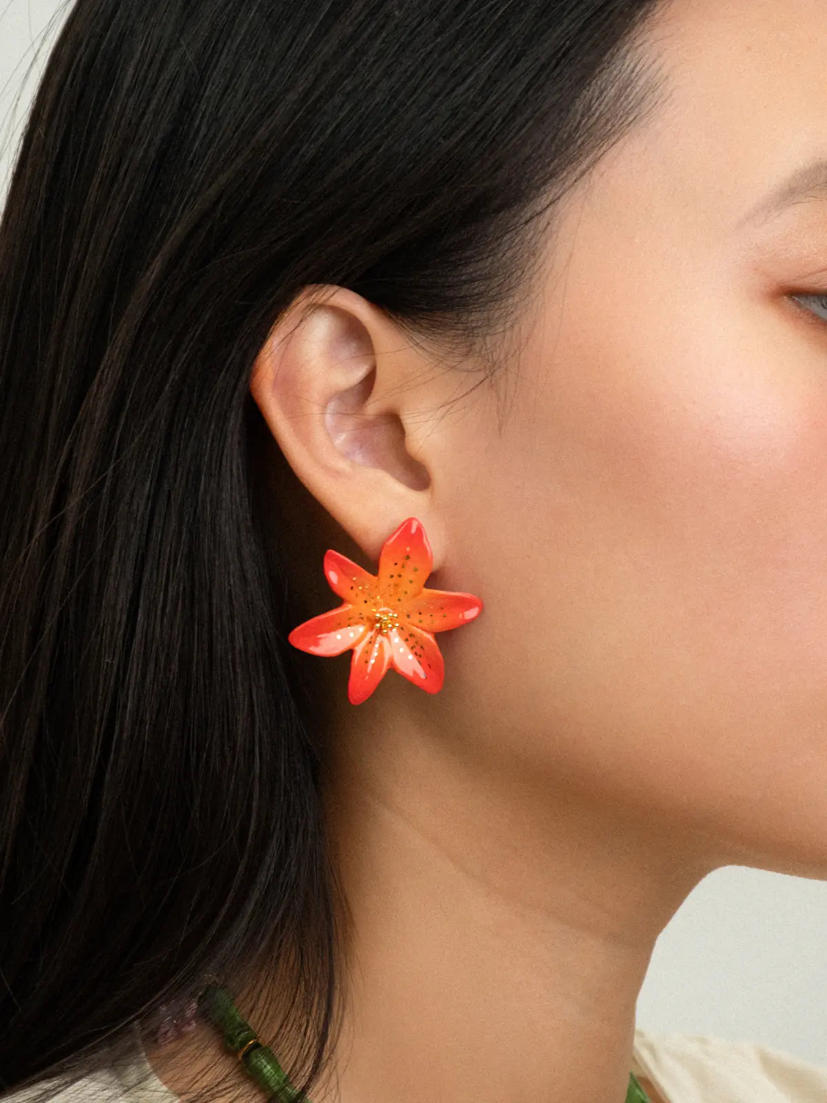 tiger lily earrings Tiger lily stud earrings – NACH BIJOUX