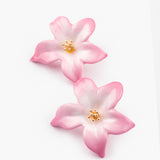 Boucles d'oreilles puces moyennes - Lys rose