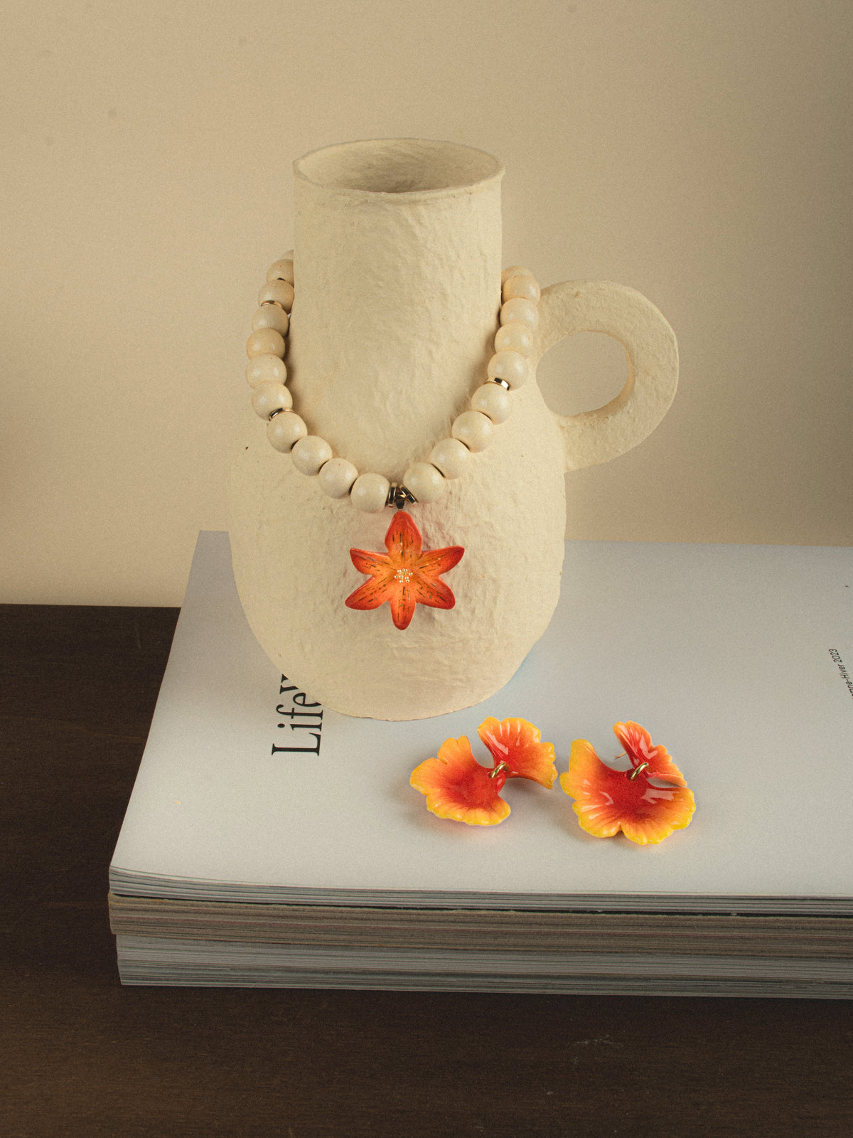 tiger lily necklace Tiger Lily Pearl Necklace – NACH BIJOUX