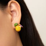 Gouldian diamond pineapple stud earrings