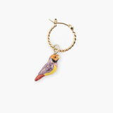Mini Gouldian diamond bird hoop earrings - Sold individually