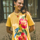 Robe longue lys et perroquets - Tropical
