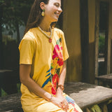 Robe longue lys et perroquets - Tropical