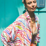 Créoles en bambou tigre et fleur