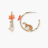 Créoles en bambou tigre et fleur