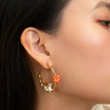 Créoles en bambou tigre et fleur