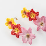 Boucles d’oreilles ear cuff fleurs tropicales