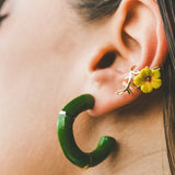 Boucles d’oreilles créoles bambou vert