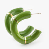 Boucles d’oreilles créoles bambou vert