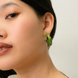 Boucles d’oreilles créoles bambou vert