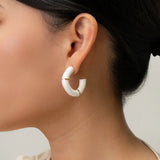 Boucles d’oreilles créoles bambou blanc