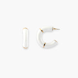 Boucles d’oreilles créoles bambou blanc