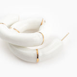 Boucles d’oreilles créoles bambou blanc