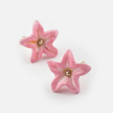 Boucles d'oreilles puces petites -  Lys rose