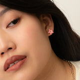 Boucles d'oreilles puces petites -  Lys rose