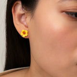 Stud earrings - Mini hibiscus