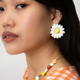 Boucles d'oreilles puces - maxi marguerite
