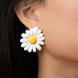 Boucles d'oreilles puces - maxi marguerite