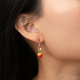 Boucles d'oreilles pendantes cuillère et fraise