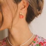 Boucles d'oreilles puces - tomate
