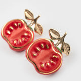 Boucles d'oreilles puces - tomate