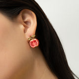 Boucles d'oreilles puces - tomate