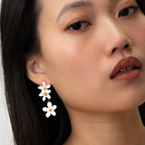 Boucles d'oreilles pendantes fleurs de citron