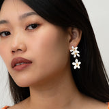 Boucles d'oreilles pendantes fleurs de citron