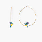 Boucles d'oreilles créoles mésange en vol