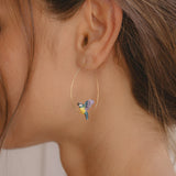Boucles d'oreilles créoles mésange en vol