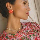 Boucles d'oreilles puces -  Maxi tomate