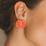 Boucles d'oreilles puces -  Maxi tomate