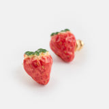 Boucles d'oreilles puces -  fraise