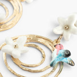 Pendientes torbellino jazmín y colibrí
