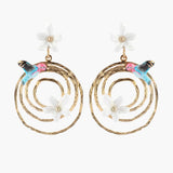 Pendientes torbellino jazmín y colibrí