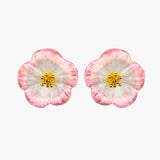 Pendientes de botón - Rosa celeste