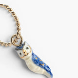 Mini criolla búho azul y dorado - Vendida por unidad