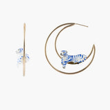 Créoles lune tigre bleu