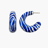 Maxi boucles d’oreilles zèbre bleu